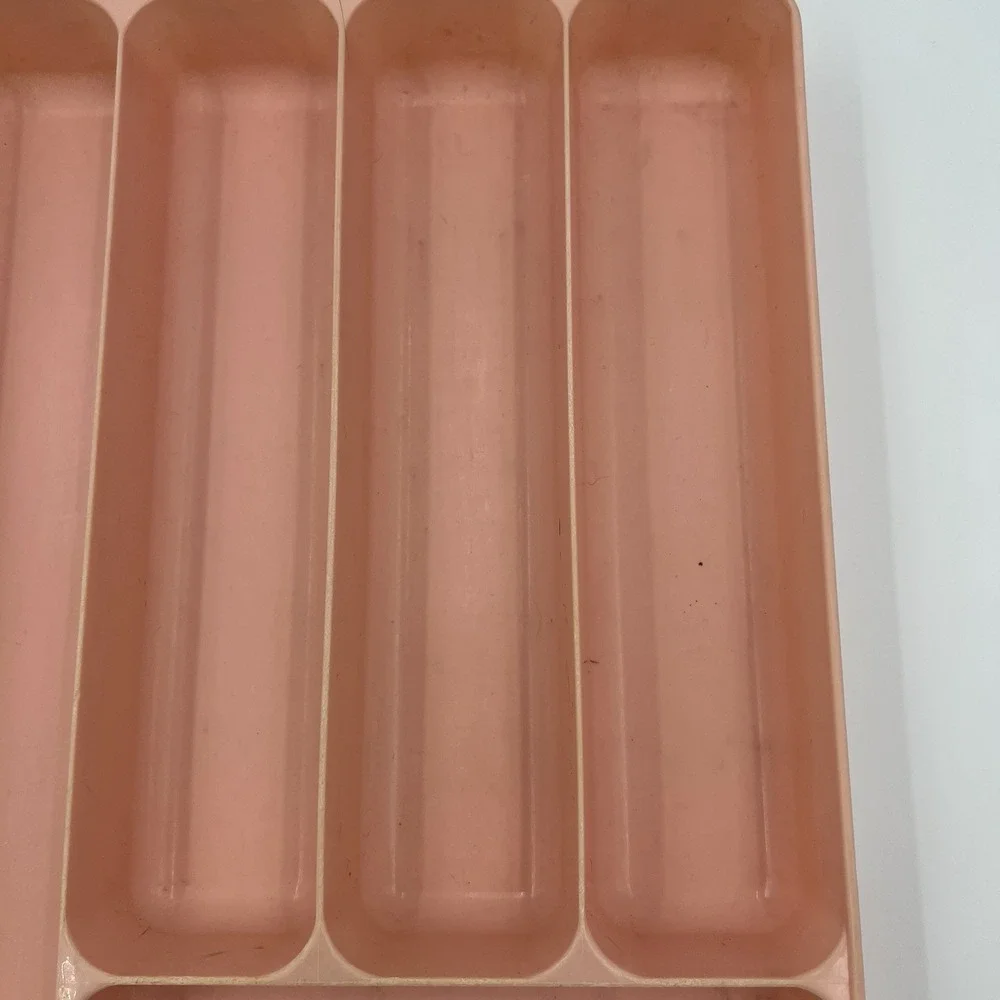 Vintage Lustro-ware Plastic Cutlery 5 drawer‎ Kitchen organizer dusty Pink Retro